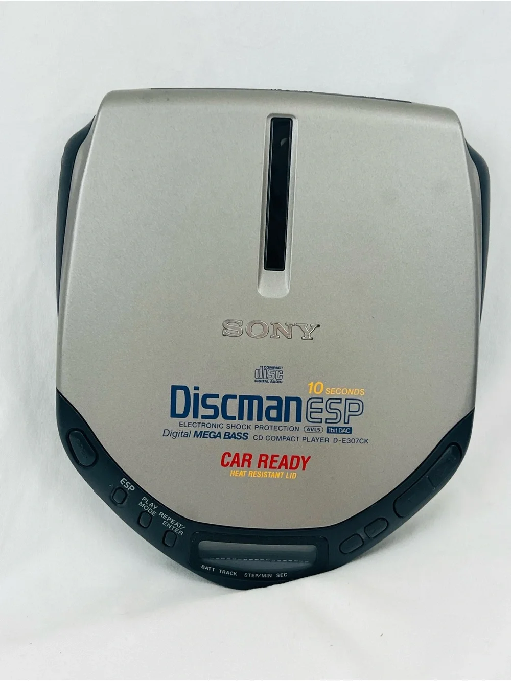 Sony Discman ESP D-E307CK Compact CD Player W Wall Pwr Supply Tested 1997 Works